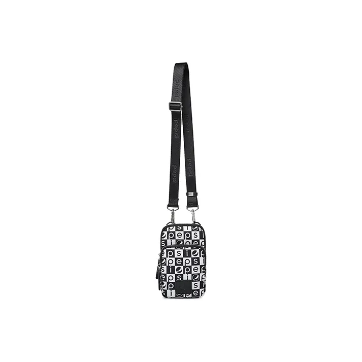 Pepsi Nylon Cell Phone Pouch Large Size Unisex Black White-5