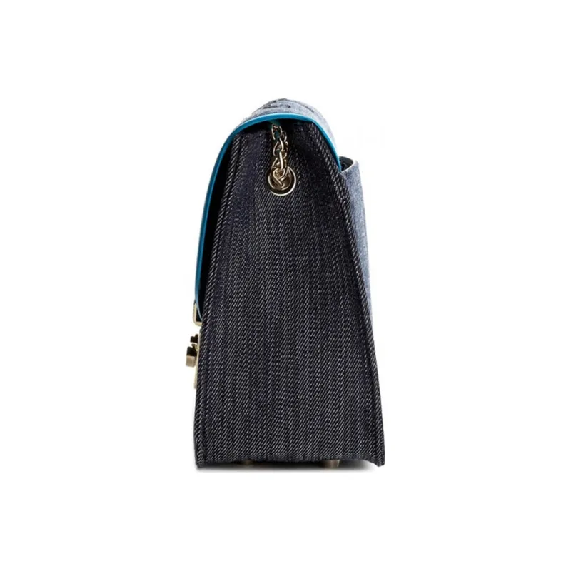 Furla Metropolis Collection Fabric With Cow Leather Shoulder Bag Crossbody Bag Women's Dark Blue-2
