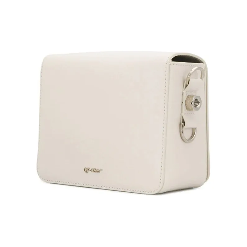 OFF-WHITE Leather Shoulder Bag Crossbody Bag Unisex White-5