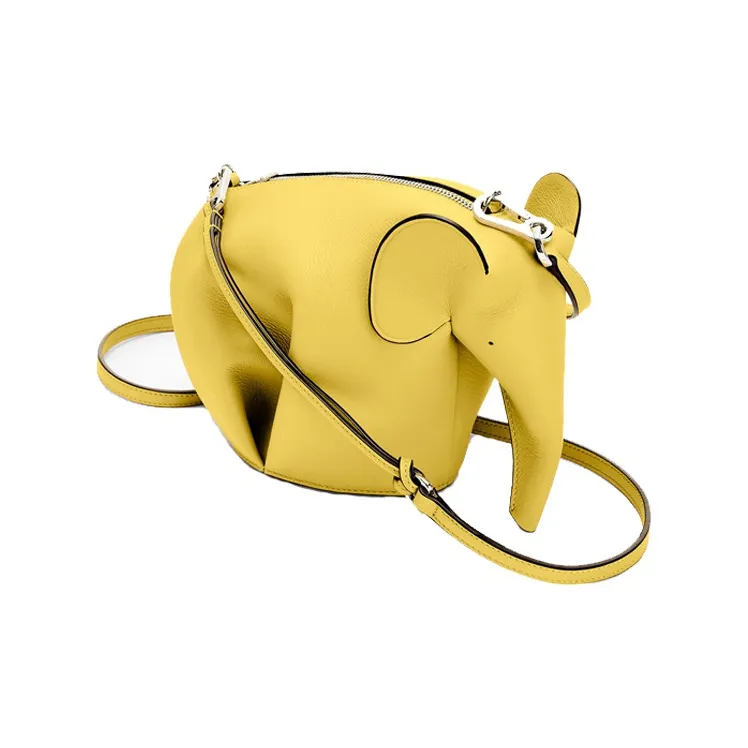 LOEWE Cow Leather Small Elephant Crossbody Bag Mini Women's Yellow-0