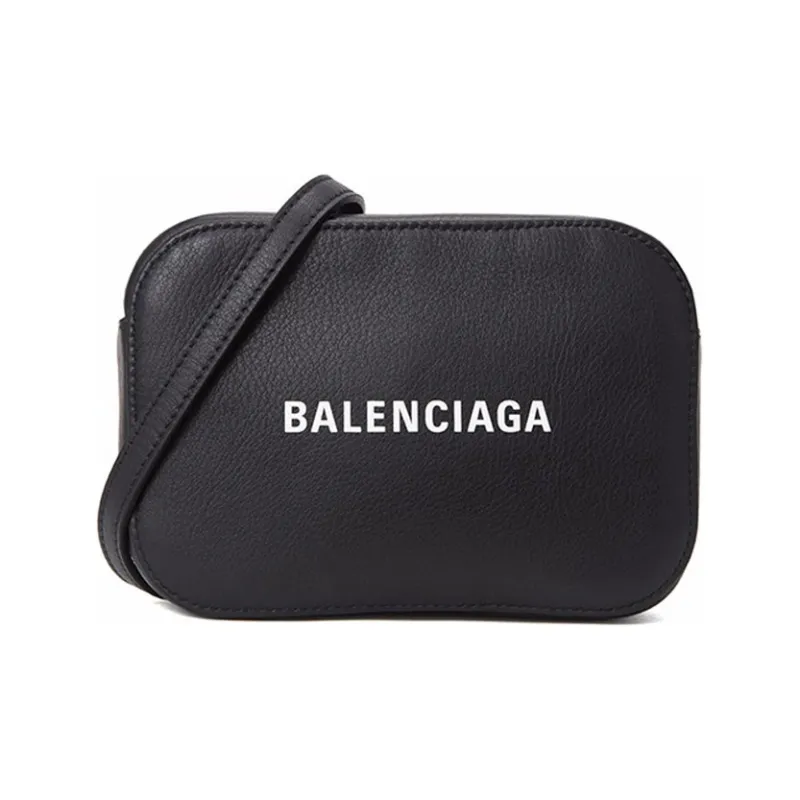 Balenciaga Cow Leather Camera Bag Shoulder Bag Crossbody Bag Handbag Women's Black-0