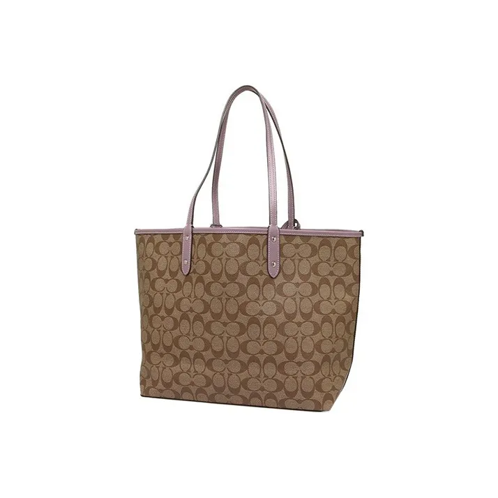 COACH City Canvas With Leather Tote Bag, Shopping Bag, Handbag Women's-2