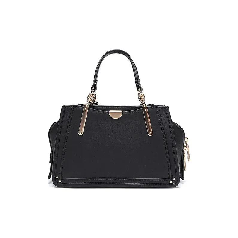 COACH Leather Portable Crossbody Bag, Shoulder Bag Trumpets Women's Black-3