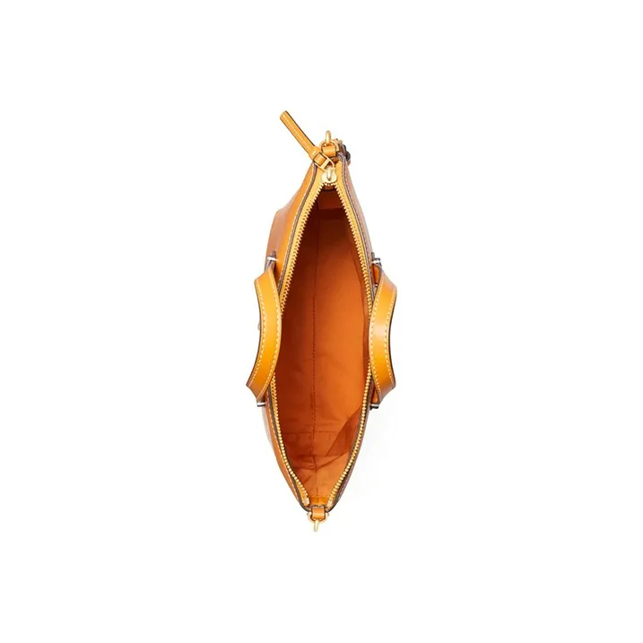 TORY BURCH McGraw Smooth Leather Tote Bag Shopping Bag Shoulder Bag Crossbody Bag Handbag Mini Women's Orange Brown-2