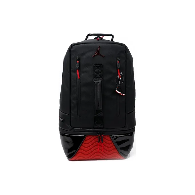 Jordan Fabric Basketball Bag Backpack Regular Unisex Bred Black Red/Red-0