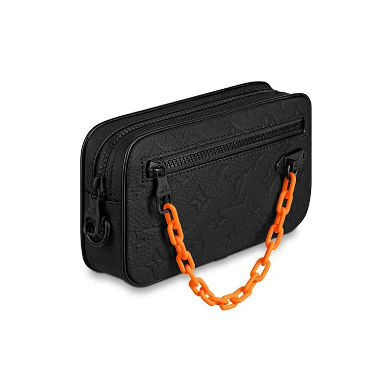LOUIS VUITTON Pochette Volga Monogram Empreinte Orange Black-1
