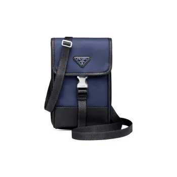 PRADA Re Nylon Recycled Nylon Cell Phone Pouch Men's Blue