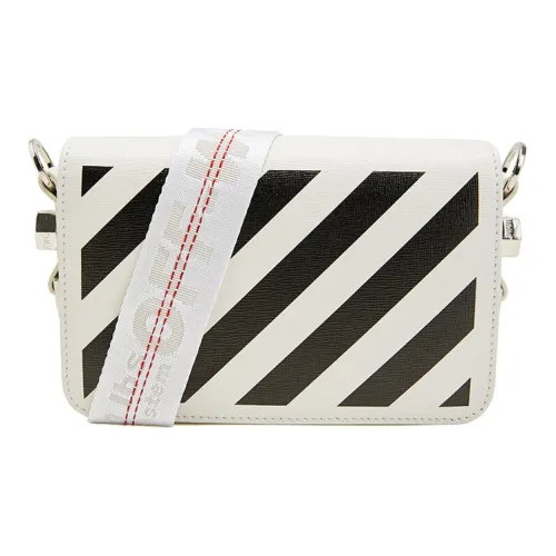 OFF WHITE Diag Polyurethane Shoulder Bag Crossbody Bag Small Size Women's White