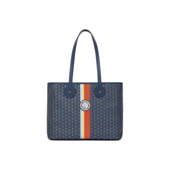 Moynat Canvas Shoulder Bag, Handbag Women's Blue, Bronze