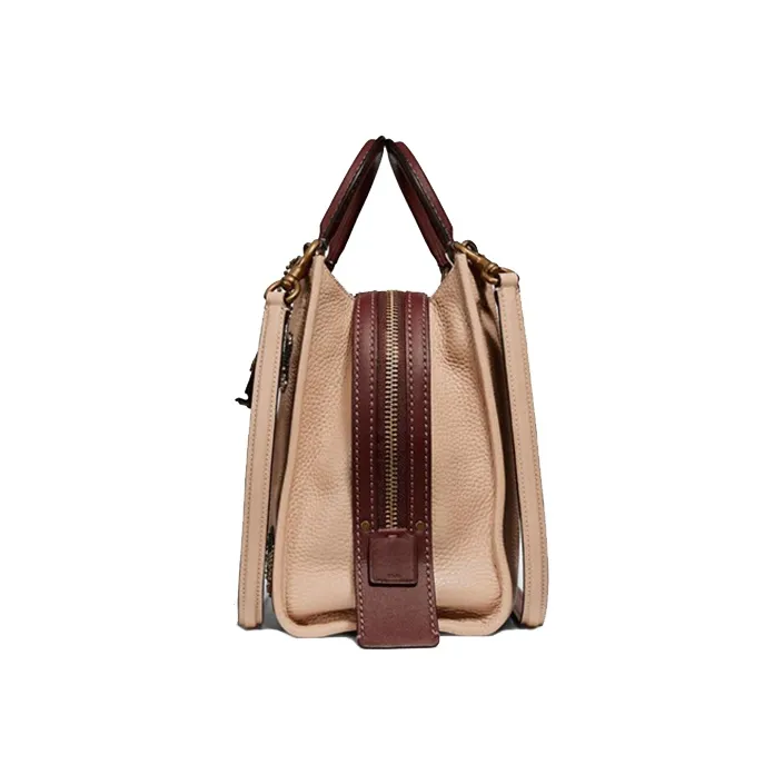 COACH Rogue Cow Leather Handbag, Shoulder Bag, Crossbody Bag Large Size Women's Nude-1