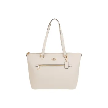 COACH Gallery Cross Grain Cow Leather Tote Bag Shopping Bag Handbag Shoulder Bag Women's White