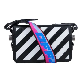 OFF-WHITE Diag Mini Flap Shoulder Bag 'Black/White'