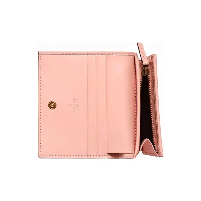 GUCCI Leather Wallets Card Holders Women's Pink-4