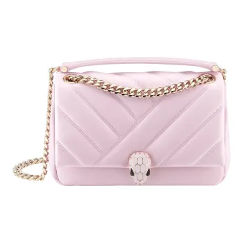 BVLGARI Lambskin Shoulder Bag Trumpets Women's Pink