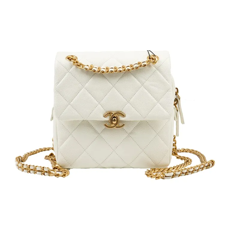CHANEL 22P Cow Leather Backpack Women's White-0