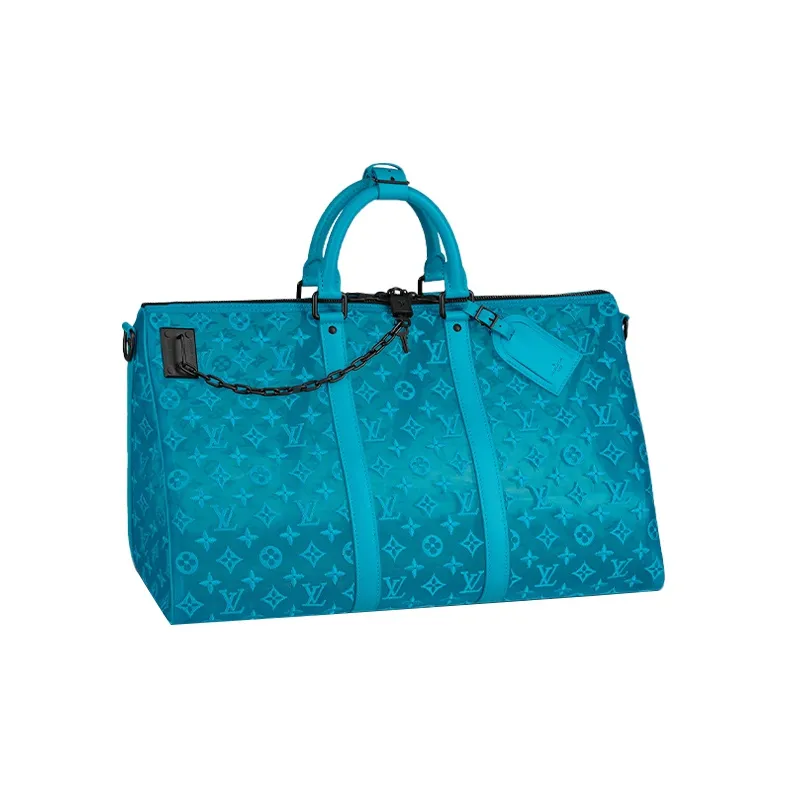 LOUIS VUITTON Keepall Triangle Monogram Mesh 50 Turquoise-3