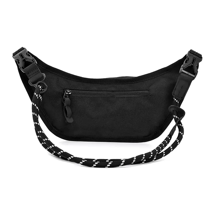 MYEDITION Crescent Bag Shoulder Bag Crossbody Bag Sling Bag Nylon Fabric Black Unisex-2