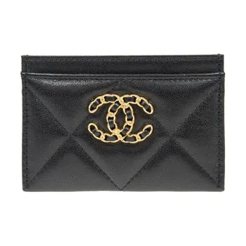 CHANEL 19 Card Holder Black AP1167