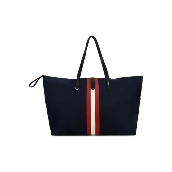BALLY Nylon Tote Bag Shopping Bag Travel Bag Large Size Men's Dark Blue