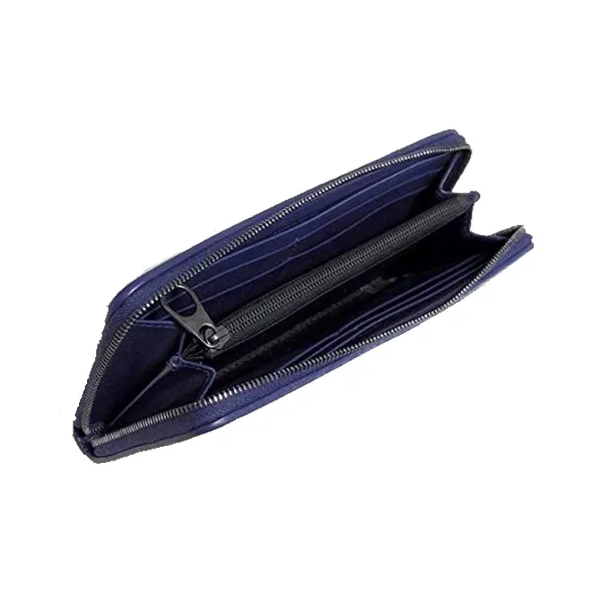 Bottega Veneta Cow Leather Wallet Unisex Blue-2