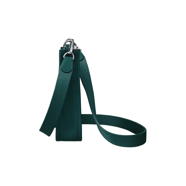 HERMES Evelyne Little Bull Leather Shoulder Bag Crossbody Bag Women's Dark Green-1