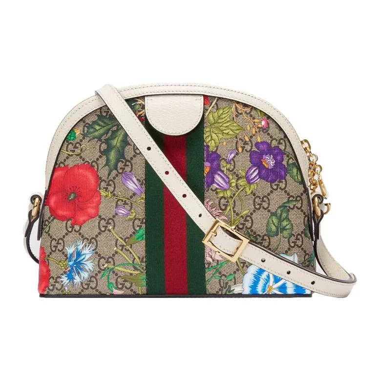 GUCCI Ophidia Canvas With Leather Dome Bag, Shoulder Bag, Crossbody Bag Women's-1