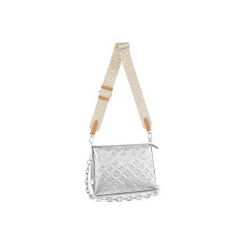 LOUIS VUITTON Sheepskin Pillow Bag Baguette Bag Shoulder Bag Portable Crossbody Bag Shoulder Bag Women's Silver