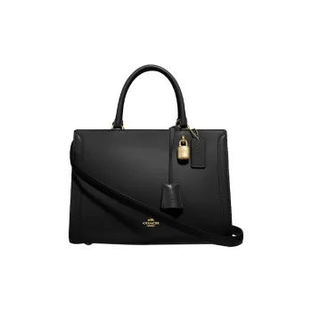 COACH Zoe Leather Handbag, Shoulder Bag, Crossbody Bag Medium Size Women's Black