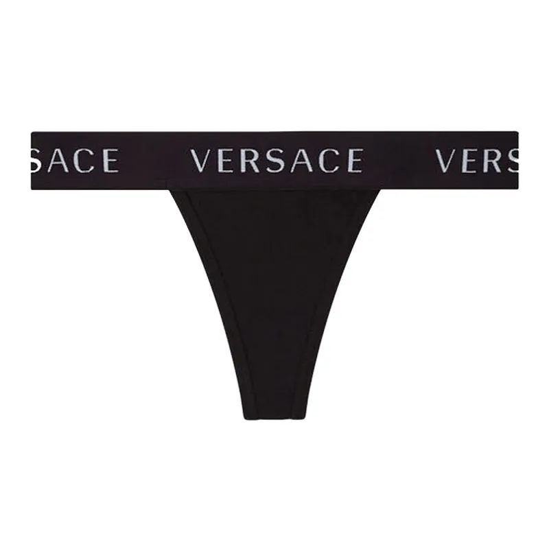 VERSACE Logo Waistband Thongs-0