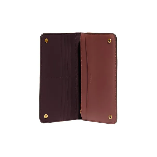 COACH Slim Wallet Cow Leather Wallet Small Size Women's Brass/Wine Red-1