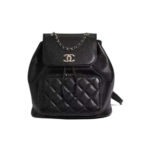 CHANEL Cow Leather Backpack Women's Black