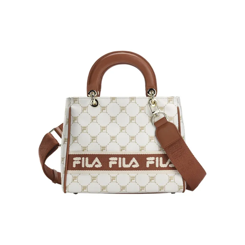 FILA PU Portable Small Bag Trendy Bag, Shoulder Bag, Crossbody Bag Regular Women's Calamus White-0