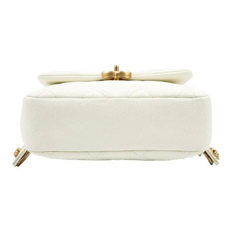 CHANEL 22P Cow Leather Backpack Women's White-3