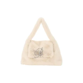 Blumarine Faux Fur Shoulder Bag Handbags Women's Beige