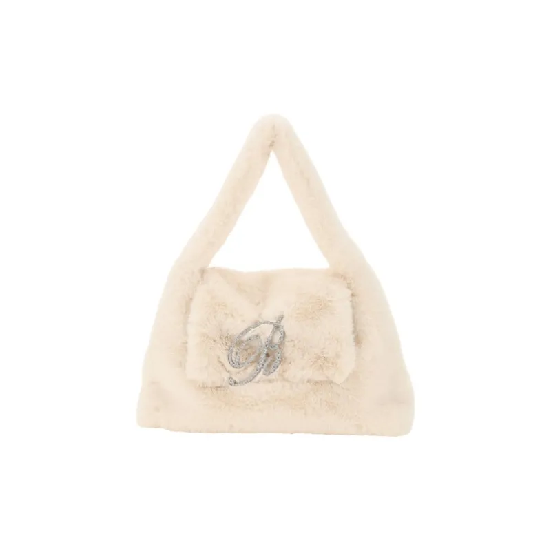 Blumarine Faux Fur Shoulder Bag Handbags Women's Beige-0