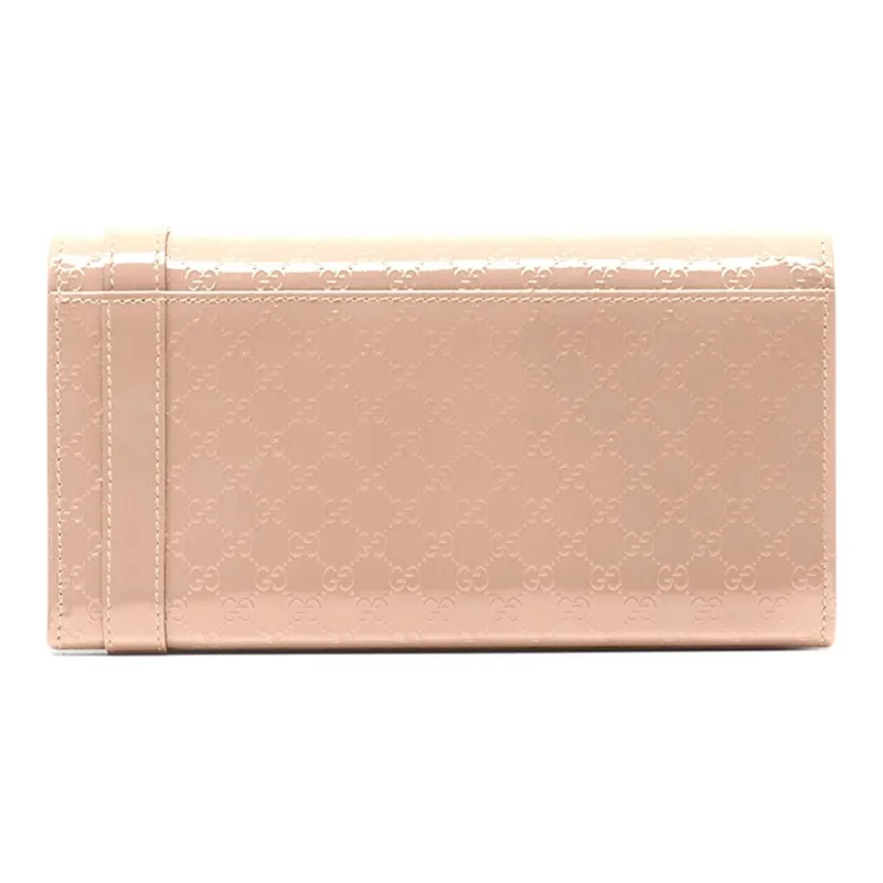 GUCCI Patent Leather Wallet Women's Nude Pink Candy Color-2