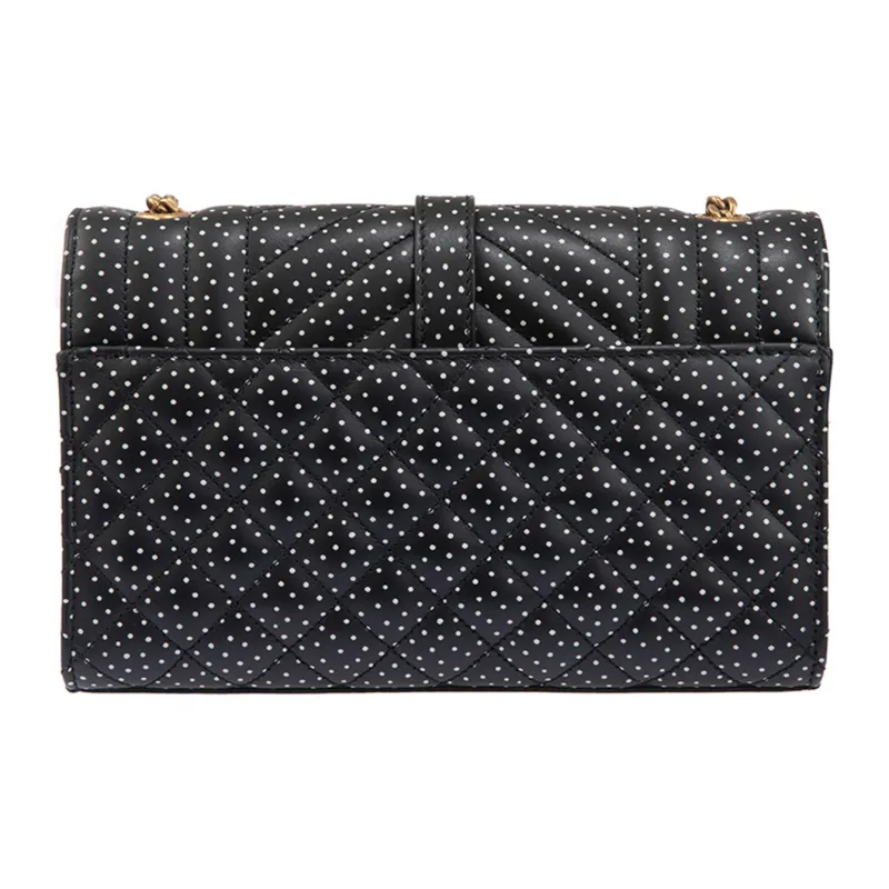 SAINT LAURENT ENVELOPE Quilting Leather Envelope Bag Shoulder Bag Crossbody Bag Women's Black-2