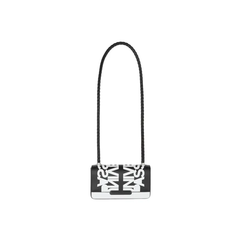 Burberry Cow Leather Small Square Bag Shoulder Bag Crossbody Bag Men's Black/White-4