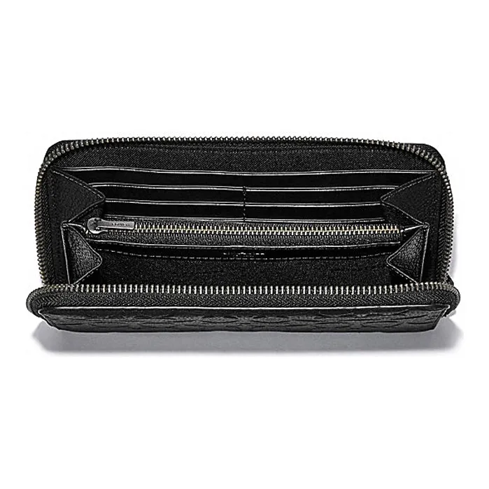 COACH Accordion Wallet Leather Trunk Bag Wallet Regular Men's Black-1