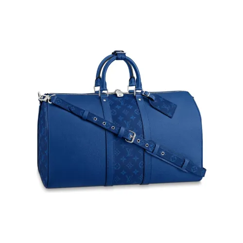LOUIS VUITTON KEEPALL BANDOULIERE 50 Travel Bag Men's Blue