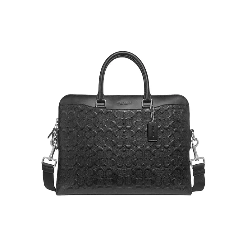 COACH Beckett Leather One Shoulder Handbags Large Size Men's Black-0