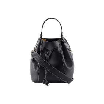 Furla Miastella Leather Bucket Bag Handbag Shoulder Bag Mini Women's Black