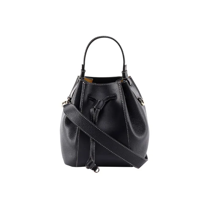Furla Miastella Leather Bucket Bag Handbag Shoulder Bag Mini Women's Black-0