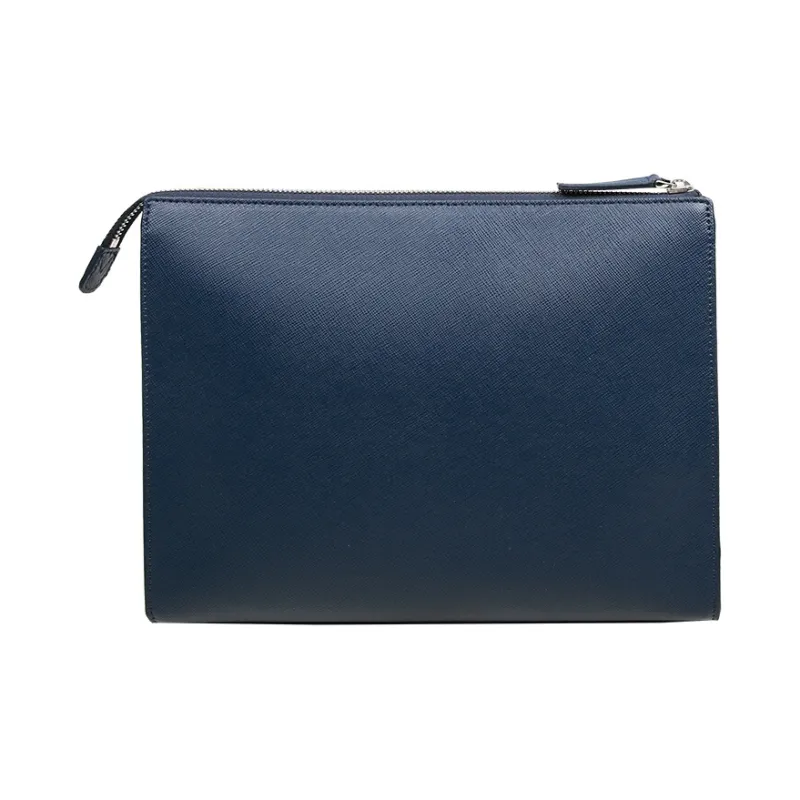 MONTBLANC Leather Clutch Regular Men's Marine Blue-2