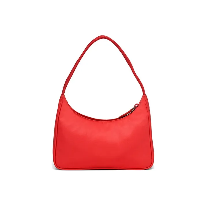PRADA Nylon Fabric Shoulder Bag Handbag Shoulder Bag Mini Women's Red-2