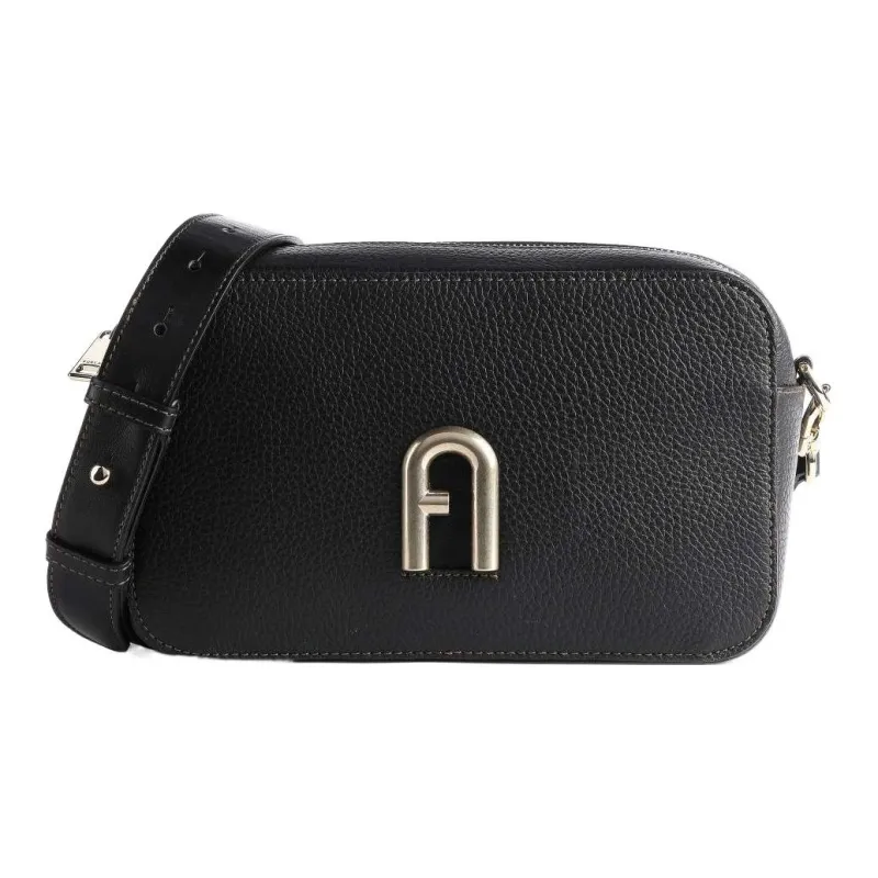 Furla Primula Leather Camera Bags Crossbody Bag Shoulder Bag Women's Black-0