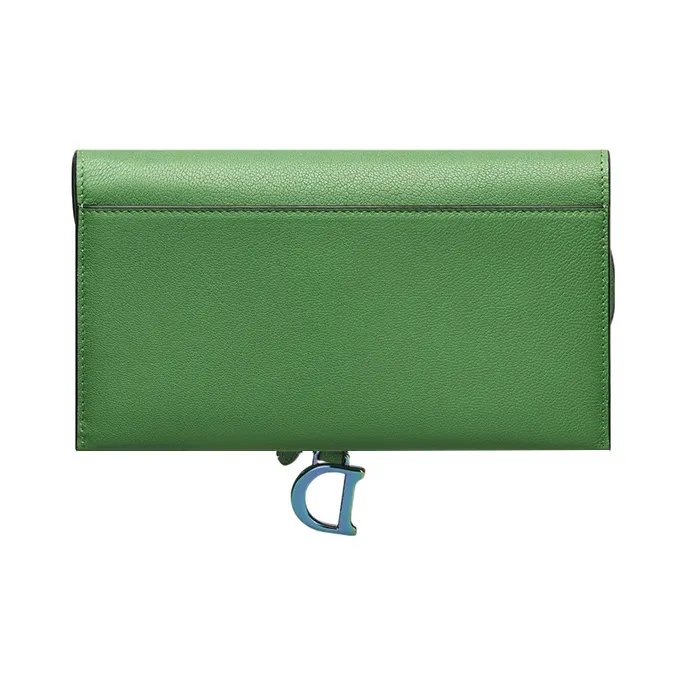 DIOR Sheepskin Wallet Women's Bright Green-3