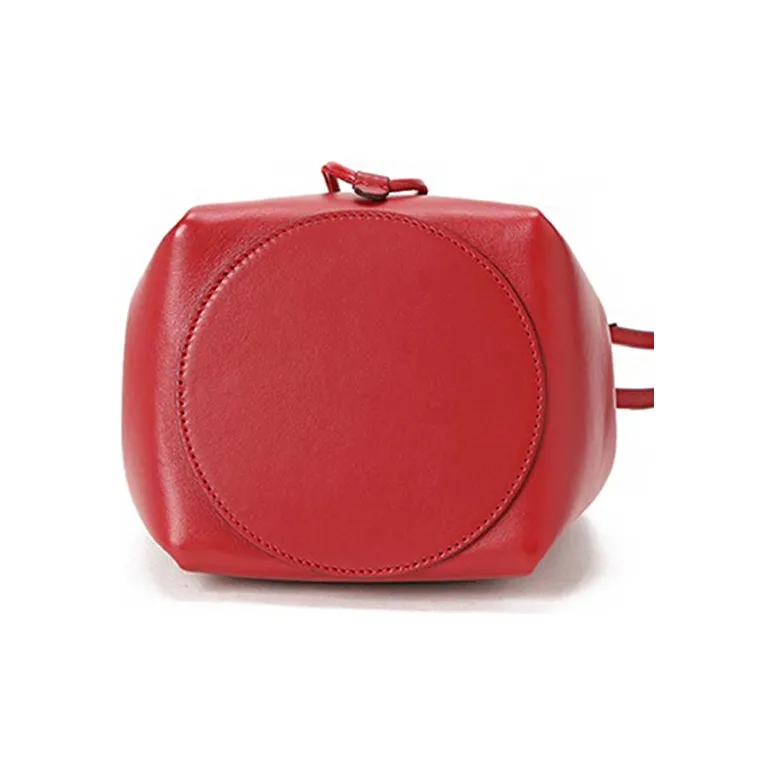 Burberry Leather Bucket Bag Handbag Crossbody Bag Women's Red-2
