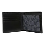 COACH 3 IN 1 Wallet Coated Canvas With Calfskin Wallet Men's Gray Blue