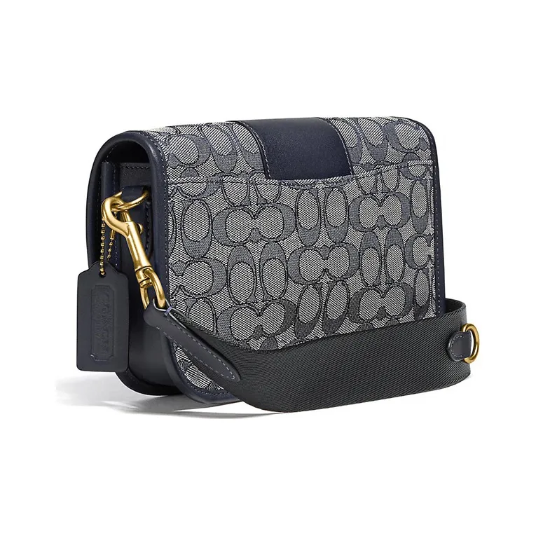 COACH Dinky Leather Shoulder Bag, Crossbody Bag Trumpets Women's Marine Blue-1